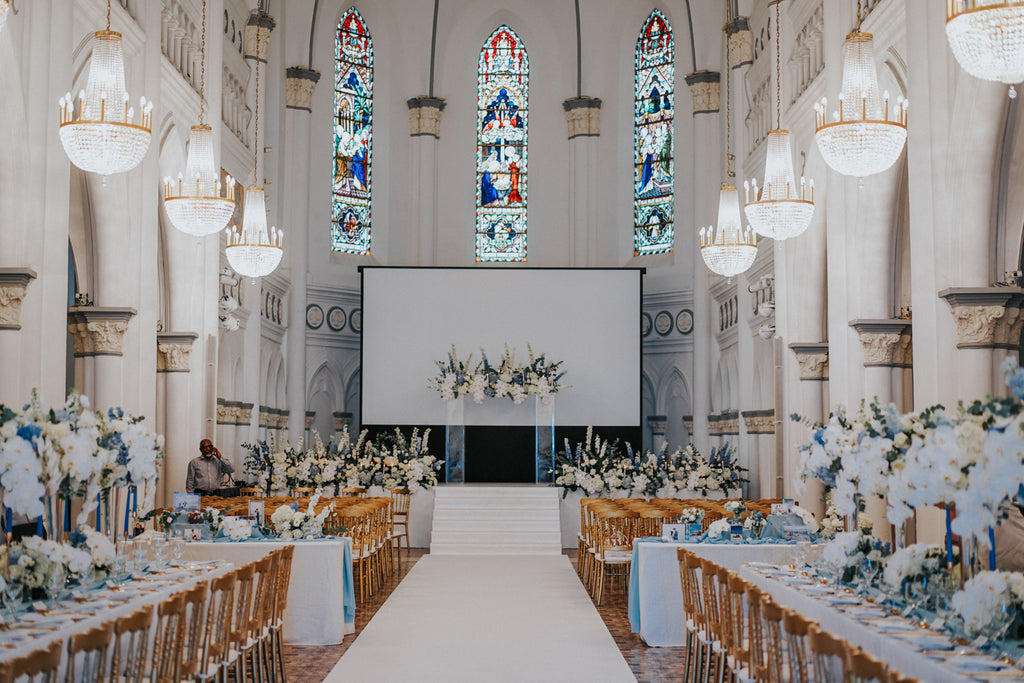 A Blue & White CHIJMES Wedding