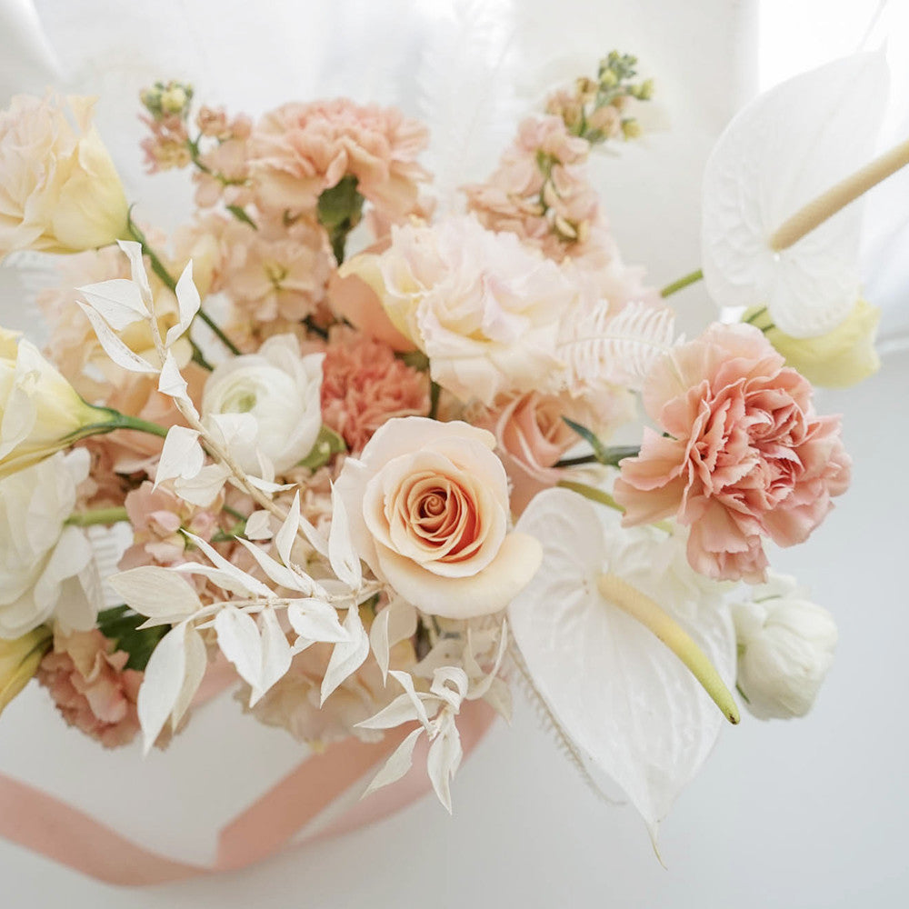 Pastel Bridal Bouquet with Fresh & Dried Flowers